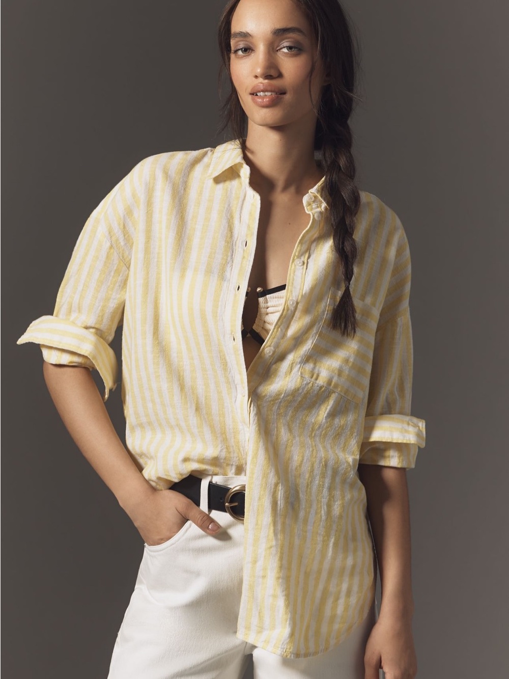 💛 Anthropologie-Bennett Button down by Maeve- linen edition
